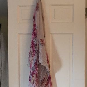 Scarf or wrap beautiful light gray and pink